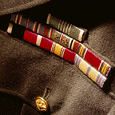 Medals and insignias on shirt